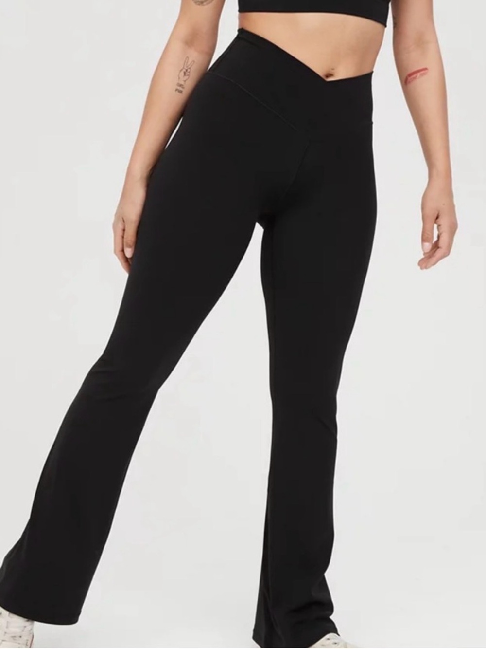 Aerie Offline Crossover Flare Yoga Pants Black Size Small